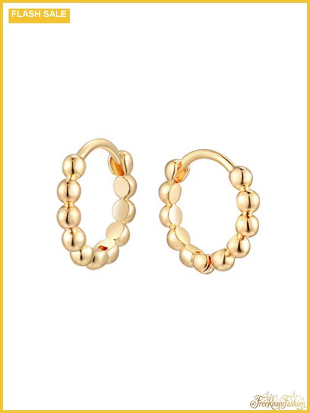 14K Gold Plated Huggie Hoop Earrings CZ Cubic Zirconia Dainty Hypoallergenic